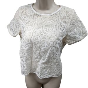 Seven Seven Lace Overly Sheer Top Sz S
